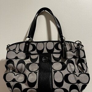 NWT Coach Black and Gray Signature Shoulder Bag